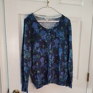 L.L. Bean Blue and Green Knit Sweater